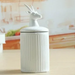 Space Savvy Küche & Esszimmer-Keramik-Aufbewahrungsbehälter mit Tiermotiven – dekorativer Küchen-Organizer