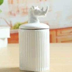 Space Savvy Küche & Esszimmer-Keramik-Aufbewahrungsbehälter mit Tiermotiven – dekorativer Küchen-Organizer