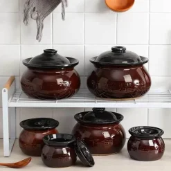 Elegance at the Table Küche & Esszimmer-Keramik-Auflauftopf – vielseitiges Suppen- und Eintopfgericht mit Deckel