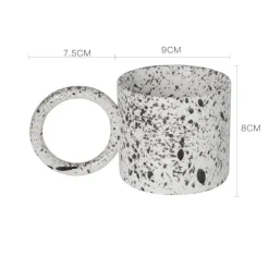 Plates u0026 More Küche & Esszimmer-Keramikbecher mit schwarzem Henkel – White Splash Design