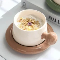 Plates u0026 More Küche & Esszimmer-Keramik-Cappuccinotassen-Untertassen-Set - Personalisierte Kaffeetassen