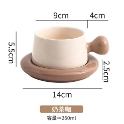 Plates u0026 More Küche & Esszimmer-Keramik-Cappuccinotassen-Untertassen-Set - Personalisierte Kaffeetassen