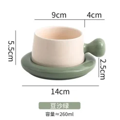 Plates u0026 More Küche & Esszimmer-Keramik-Cappuccinotassen-Untertassen-Set - Personalisierte Kaffeetassen