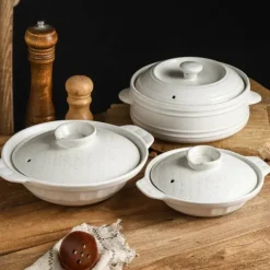 Elegance at the Table Küche & Esszimmer-Keramik-Eintopf – vielseitiges, hitzebeständiges Steingut für Suppen-Bibimbap-Nudeln