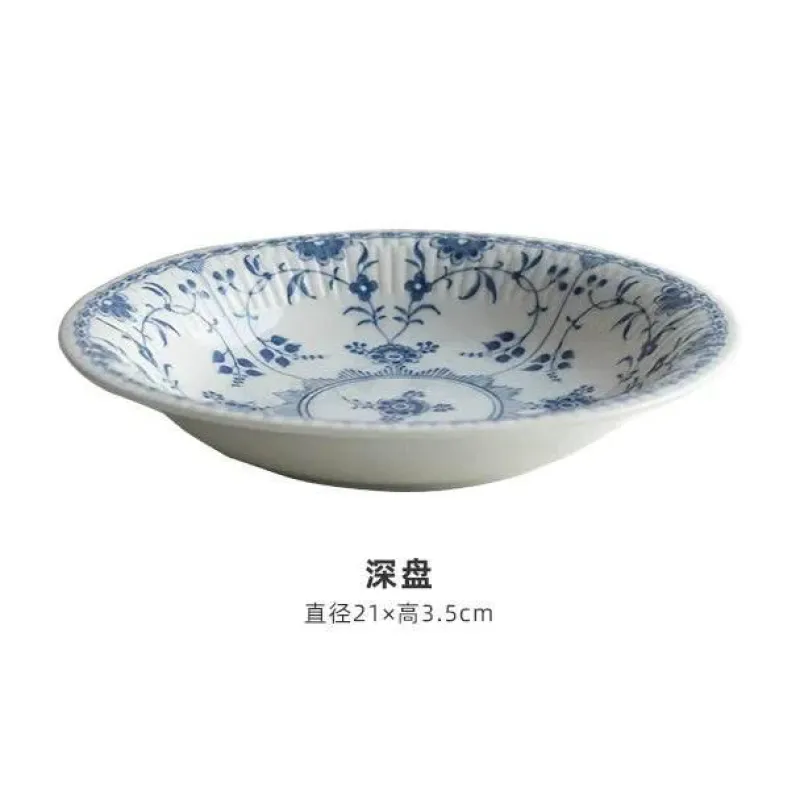 Elegance at the Table Küche & Esszimmer-Keramik-Essset – Elegante blau-weiße Geschirrkollektion