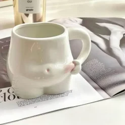 Brew Bliss Küche & Esszimmer-Keramik-Kaffeetasse mit Aufschrift „Big Belly Fat“ – lustiges Design