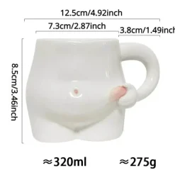 Brew Bliss Küche & Esszimmer-Keramik-Kaffeetasse mit Aufschrift „Big Belly Fat“ – lustiges Design