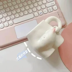 Brew Bliss Küche & Esszimmer-Keramik-Kaffeetasse mit Aufschrift „Big Belly Fat“ – lustiges Design