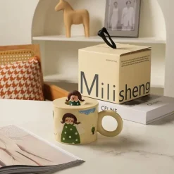 Plates u0026 More Küche & Esszimmer-Keramik-Kaffeetasse mit Deckel für Paare – Kreatives Design für Paare