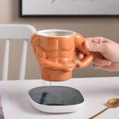 Brew Bliss Küche & Esszimmer-Keramik-Kaffeetasse mit Muskelarm – Starke Tasse für Fitnessliebhaber