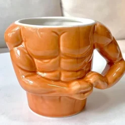 Brew Bliss Küche & Esszimmer-Keramik-Kaffeetasse mit Muskelarm – Starke Tasse für Fitnessliebhaber