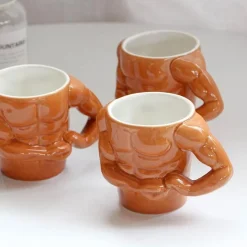 Brew Bliss Küche & Esszimmer-Keramik-Kaffeetasse mit Muskelarm – Starke Tasse für Fitnessliebhaber