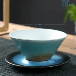 Plates u0026 More Küche & Esszimmer-Keramik-Kaffeetasse und Untertassen-Set – Stilvolle Latte- und Teetasse