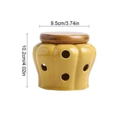 Tom Küche & Esszimmer-Keramik-Knoblauchbehälter mit Deckel – hohles, durchbrochenes Vorratsglas für frischen Knoblauch