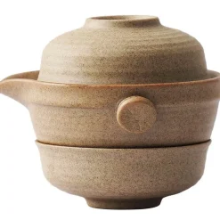 Plates u0026 More Küche & Esszimmer-Keramik-Kung-Fu-Teeservice – Teekanne mit 2 Teetassen und Reise-Gaiwan