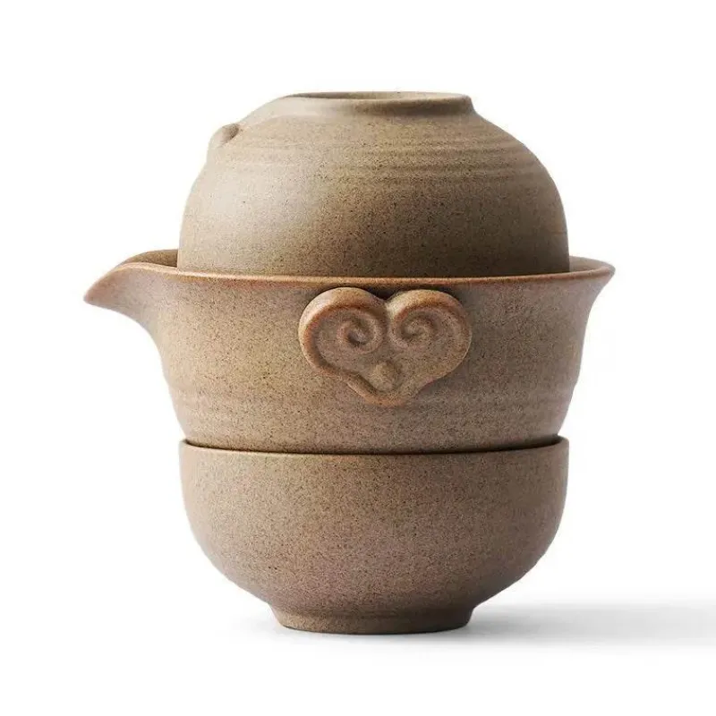 Plates u0026 More Küche & Esszimmer-Keramik-Kung-Fu-Teeservice – Teekanne mit 2 Teetassen und Reise-Gaiwan