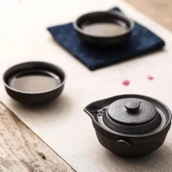 Plates u0026 More Küche & Esszimmer-Keramik-Kung-Fu-Teeservice – Teekanne mit 2 Teetassen und Reise-Gaiwan