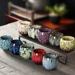 Plates u0026 More Küche & Esszimmer-Keramik-Kung-Fu-Teetassen-Set – handgefertigtes Porzellan-Trinkgeschirr für Kaffee und Wein