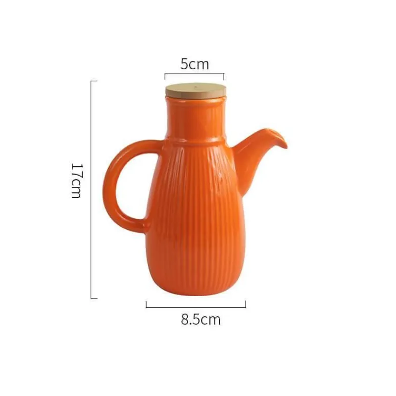 Decor Küche & Esszimmer-Keramik-Ölflasche – Stilvolles gestreiftes Küchendekor