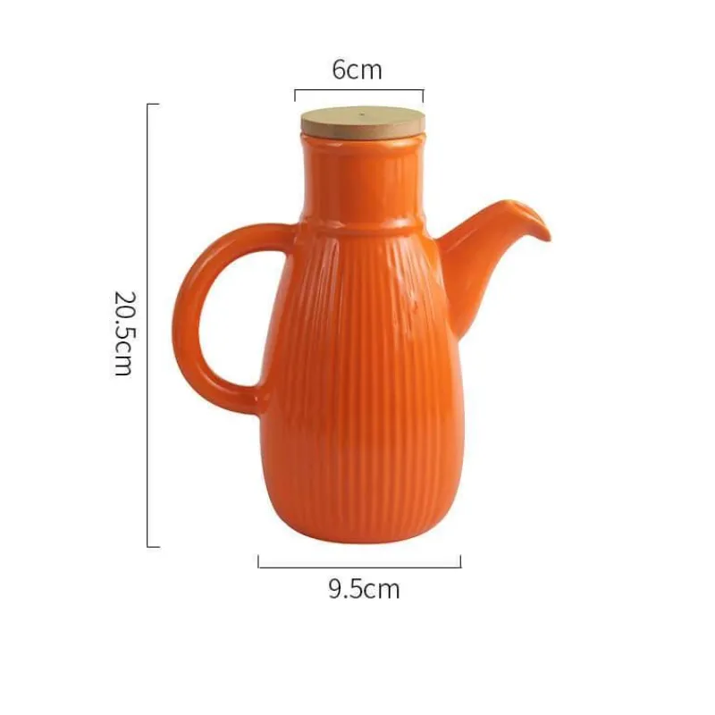 Decor Küche & Esszimmer-Keramik-Ölflasche – Stilvolles gestreiftes Küchendekor