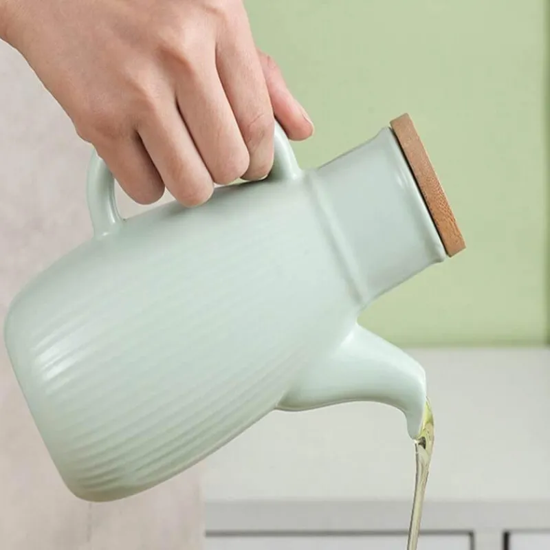 Decor Küche & Esszimmer-Keramik-Ölflasche – Stilvolles gestreiftes Küchendekor