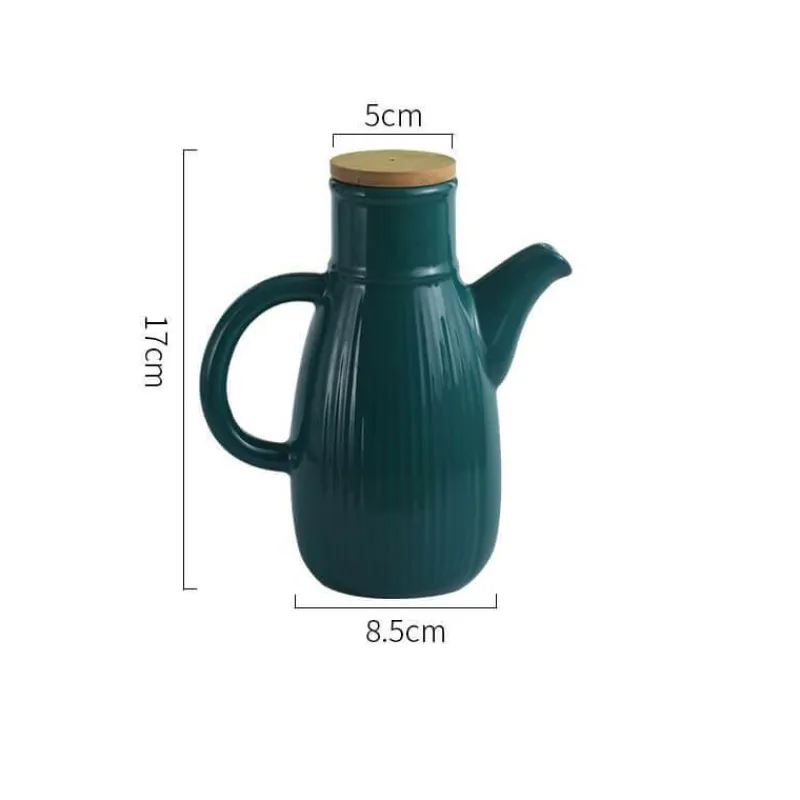 Decor Küche & Esszimmer-Keramik-Ölflasche – Stilvolles gestreiftes Küchendekor