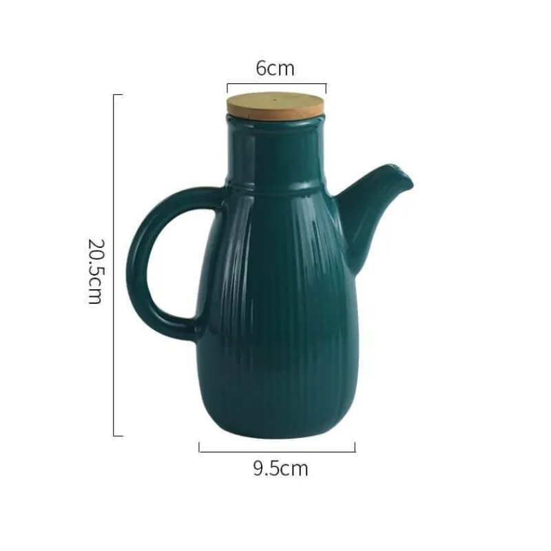 Decor Küche & Esszimmer-Keramik-Ölflasche – Stilvolles gestreiftes Küchendekor