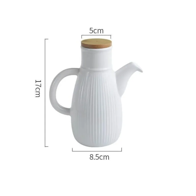 Decor Küche & Esszimmer-Keramik-Ölflasche – Stilvolles gestreiftes Küchendekor