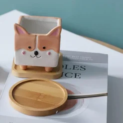 Cozy Nest Decor Wohndeko-Keramik-Pflanzgefäß mit Pfotenabdruck – süßer Blumentopf für Katzen und Hunde