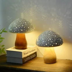 The Light Loft Beleuchtung-Keramik-Pilzlampe – Einzigartige dekorative Beleuchtung für Zuhause