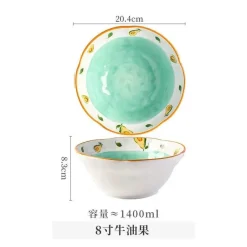 Plates u0026 More Küche & Esszimmer-Keramik-Ramenschüssel-Set – große Nudel- und Suppenschüsseln