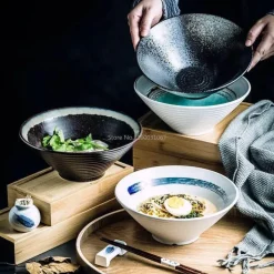 Plates u0026 More Küche & Esszimmer-Keramik-Ramenschüssel-Set – Mikrowellengeeignete japanische Suppen- und Reisschüsseln
