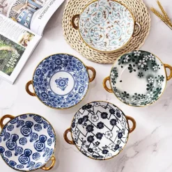 Elegance at the Table Küche & Esszimmer-Keramik-Ramen-Suppenschüssel mit Doppelohr-Design