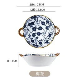 Elegance at the Table Küche & Esszimmer-Keramik-Ramen-Suppenschüssel mit Doppelohr-Design