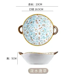 Elegance at the Table Küche & Esszimmer-Keramik-Ramen-Suppenschüssel mit Doppelohr-Design