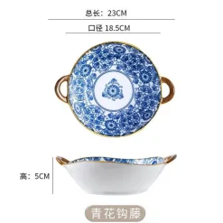 Elegance at the Table Küche & Esszimmer-Keramik-Ramen-Suppenschüssel mit Doppelohr-Design