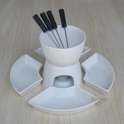 Deco Küche & Esszimmer-Keramik-Schokoladenfondue-Topf-Set – handgefertigte Dessert-Servierschüssel