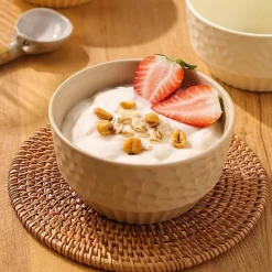 Elegance at the Table Küche & Esszimmer-Keramikschüssel mit Gitterprägung – Dekoratives Küchengeschirr für stilvolles Essen