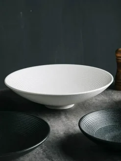 Elegance at the Table Küche & Esszimmer-Keramik-Suppen- und Nudelschüssel-Set – Milchglasur, 4er-Set