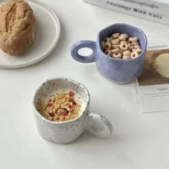 Tom Küche & Esszimmer-Keramiktasse im koreanischen Stil – Kaffeetasse mit Spritztinte