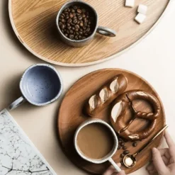 Tom Küche & Esszimmer-Keramiktasse im koreanischen Stil – Kaffeetasse mit Spritztinte