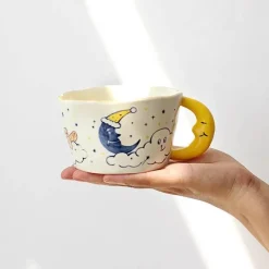 Plates u0026 More Küche & Esszimmer-Keramiktasse mit Bärenmond – süße handbemalte Kaffeetasse