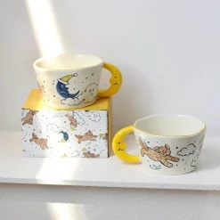 Plates u0026 More Küche & Esszimmer-Keramiktasse mit Bärenmond – süße handbemalte Kaffeetasse