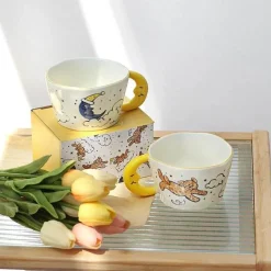 Plates u0026 More Küche & Esszimmer-Keramiktasse mit Bärenmond – süße handbemalte Kaffeetasse