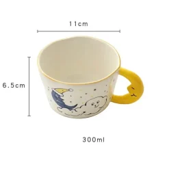 Plates u0026 More Küche & Esszimmer-Keramiktasse mit Bärenmond – süße handbemalte Kaffeetasse