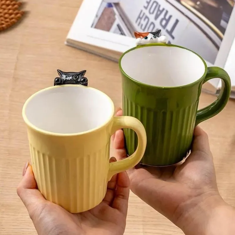 Brew Bliss Küche & Esszimmer-Keramiktasse mit Katzenmotiv – süße Kaffeetasse mit Klettertier