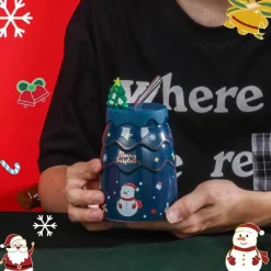 Tom Küche & Esszimmer-Keramiktasse mit Weihnachtsbaummotiv, mit Deckel und Strohhalm, festliches Weihnachtsgeschenk