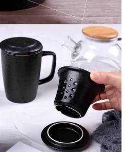 The Cozy Mug Küche & Esszimmer-Keramik-Teetasse mit Deckel – perfekt zum Aufbrühen von Tee zu Hause