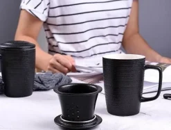 The Cozy Mug Küche & Esszimmer-Keramik-Teetasse mit Deckel – perfekt zum Aufbrühen von Tee zu Hause