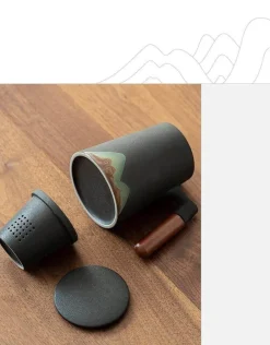 The Cozy Mug Küche & Esszimmer-Keramik-Teetassen mit Filter – Einzigartige Teesiebbecher